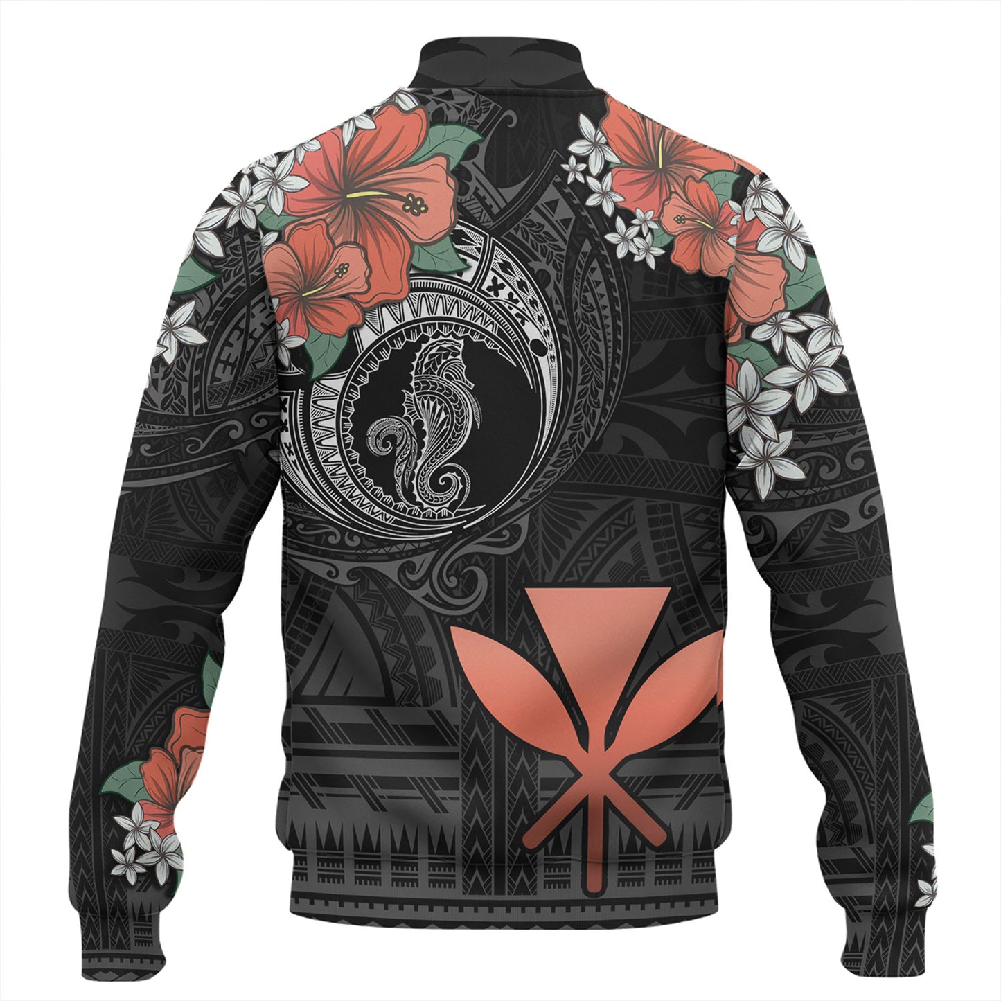 Hawaii Baseball Jacket Kanaka Maoli Seahorse Polynesian Tattoo