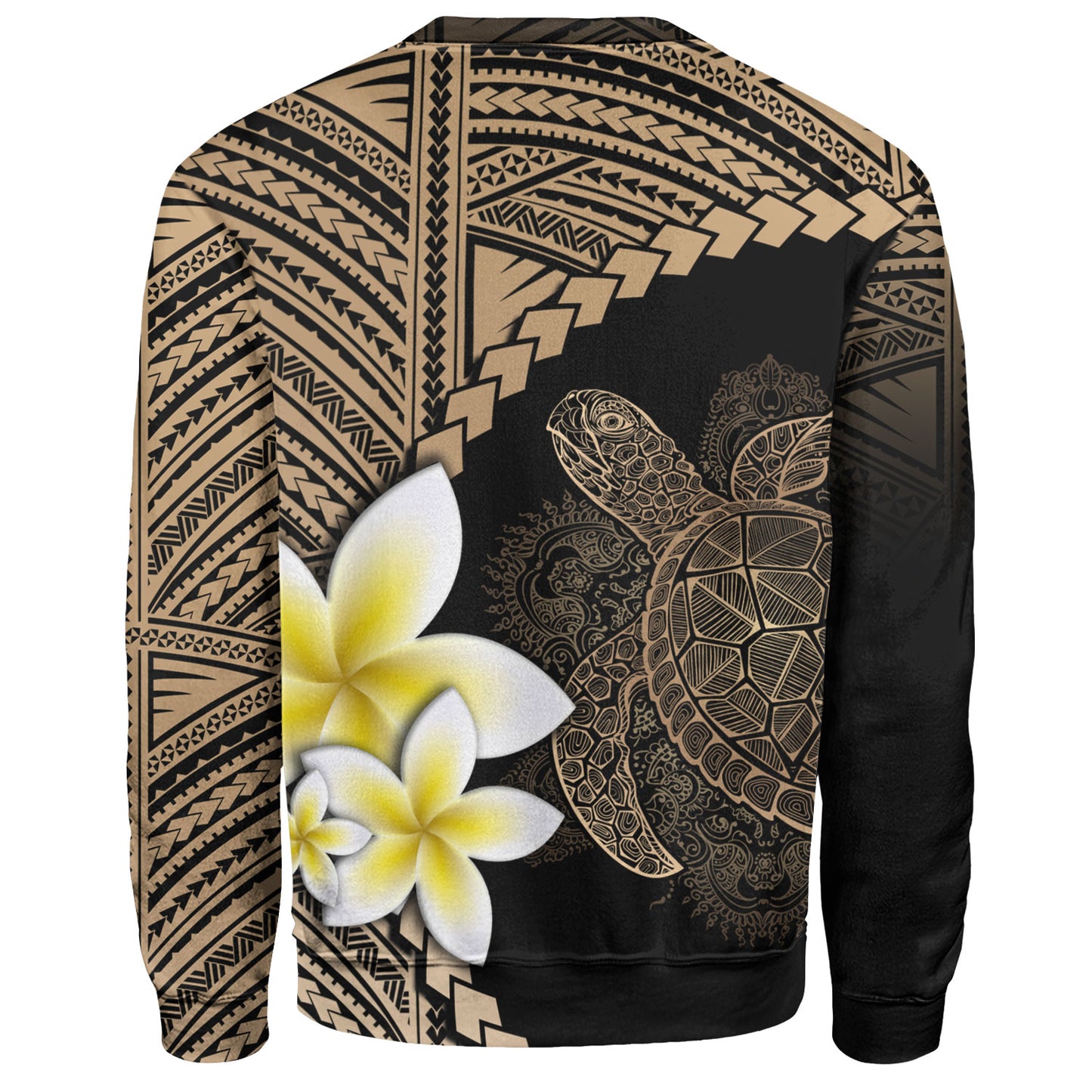 Hawaii Custom Personalised Sweatshirt Plumeria Sea Turtle Tattoo Tribal Design