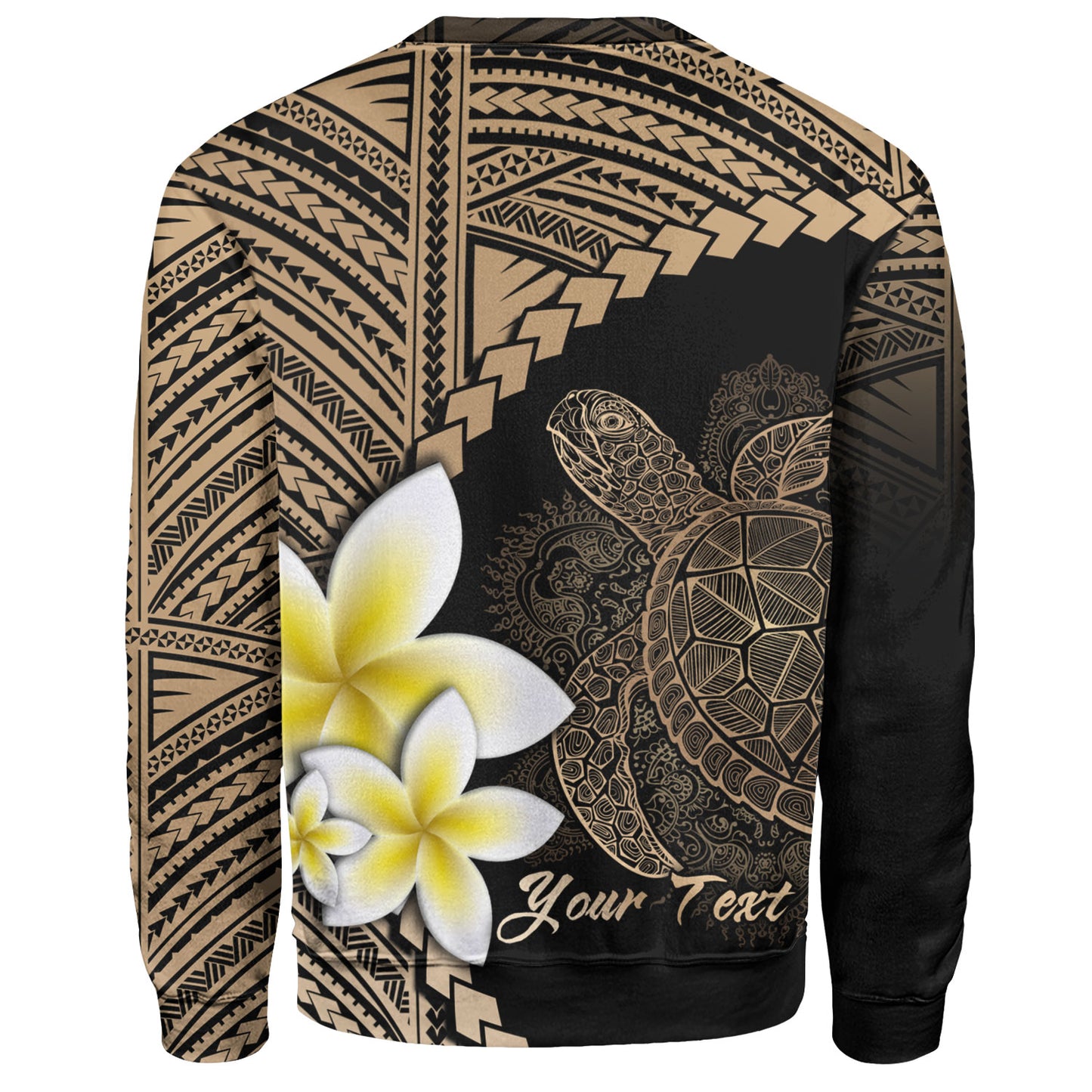 Hawaii Custom Personalised Sweatshirt Plumeria Sea Turtle Tattoo Tribal Design