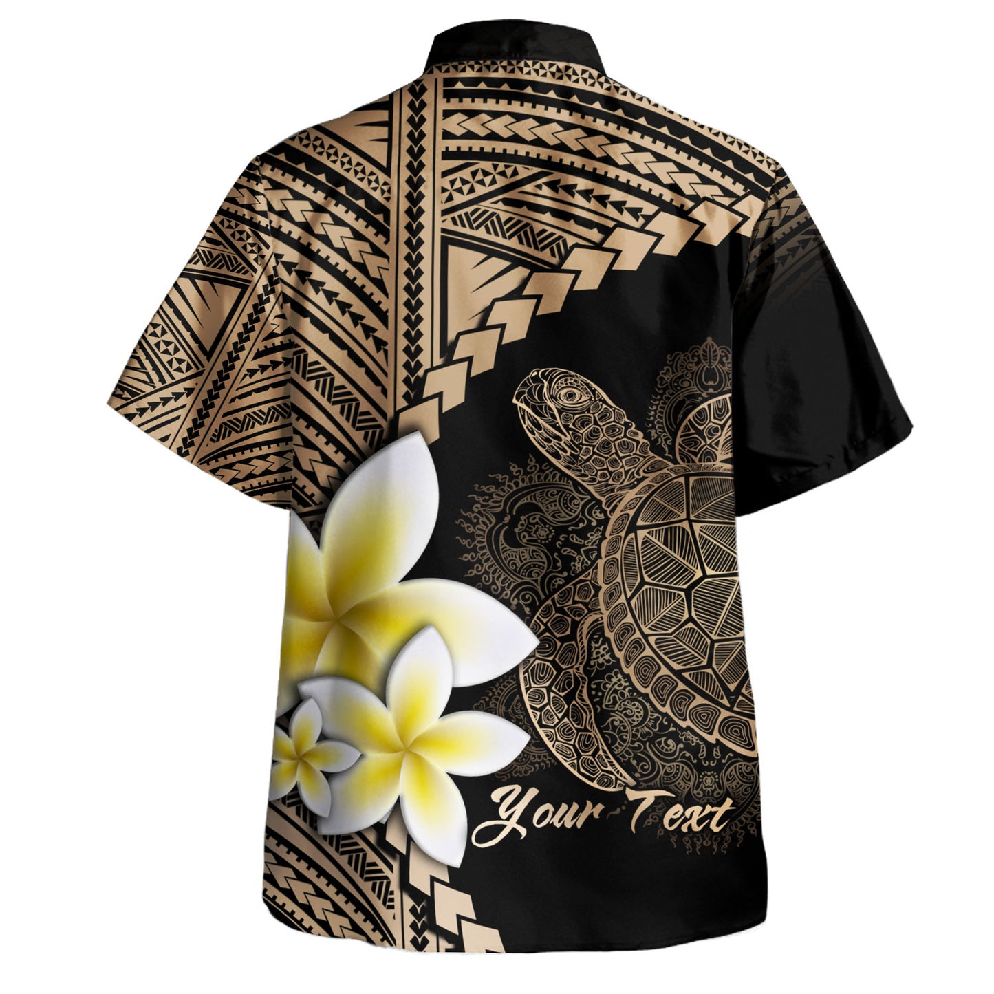 Hawaii Custom Personalised Hawaiian Shirt Plumeria Sea Turtle Tattoo Tribal Design