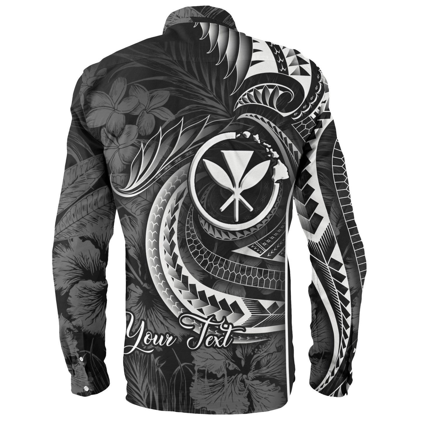 Hawaii Custom Personalised Long Sleeve Shirt Polynesian Patterns Tropical Flowers Curve Style