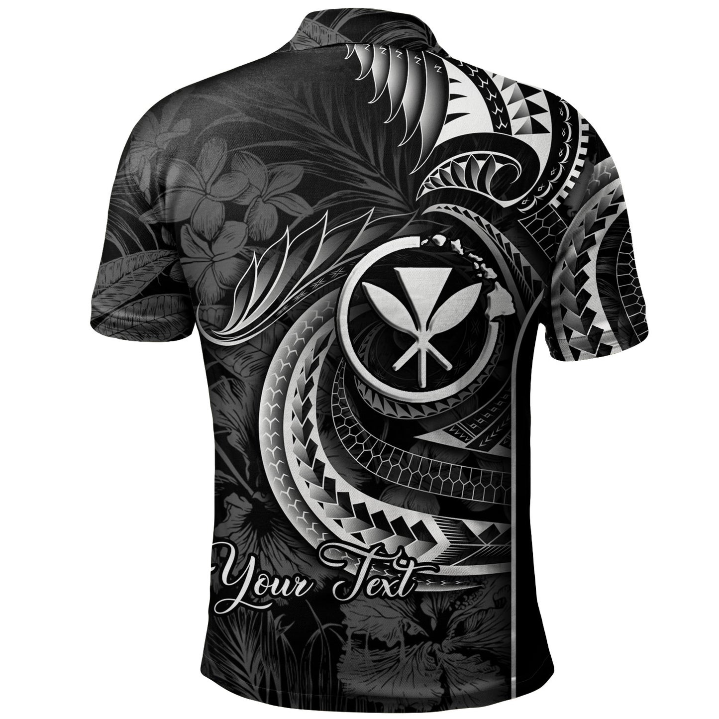 Hawaii Custom Personalised Polo Shirt Polynesian Patterns Tropical Flowers Curve Style