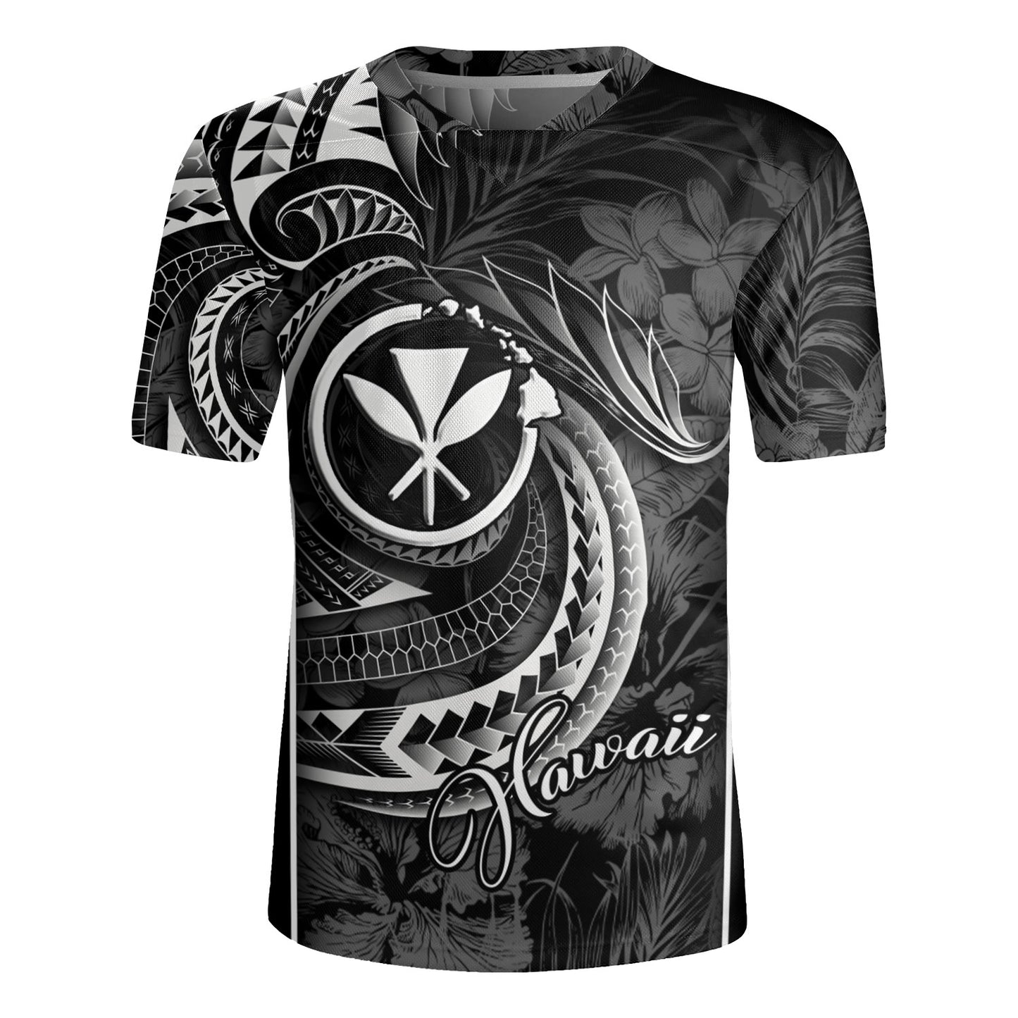 Hawaii Custom Personalised Rugby Jersey Polynesian Patterns Tropical Flowers Curve Style