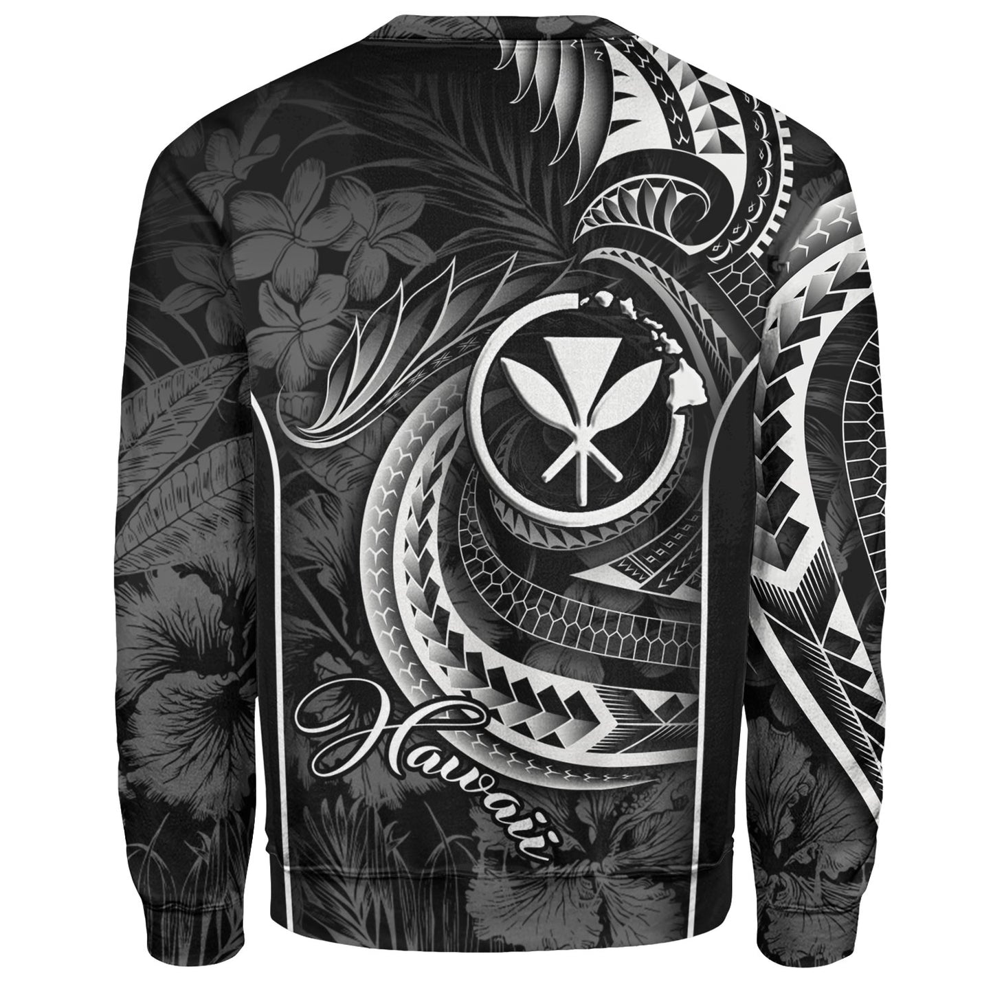 Hawaii Custom Personalised Sweatshirt Polynesian Patterns Tropical Flowers Curve Style