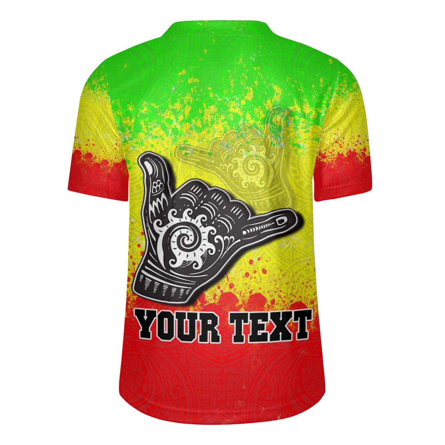 Hawaii Custom PersonalisedRugby Jersey Polynesian Shaka Hawaii Map Reggae Style