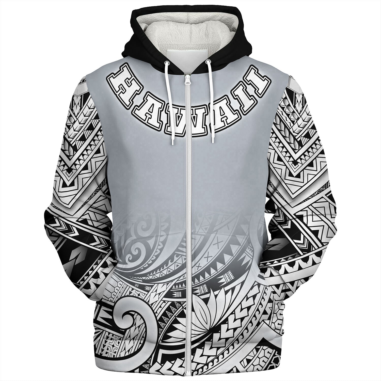 Hawaii Custom Personalised Sherpa Hoodie Polynesian Style Tattoo Design