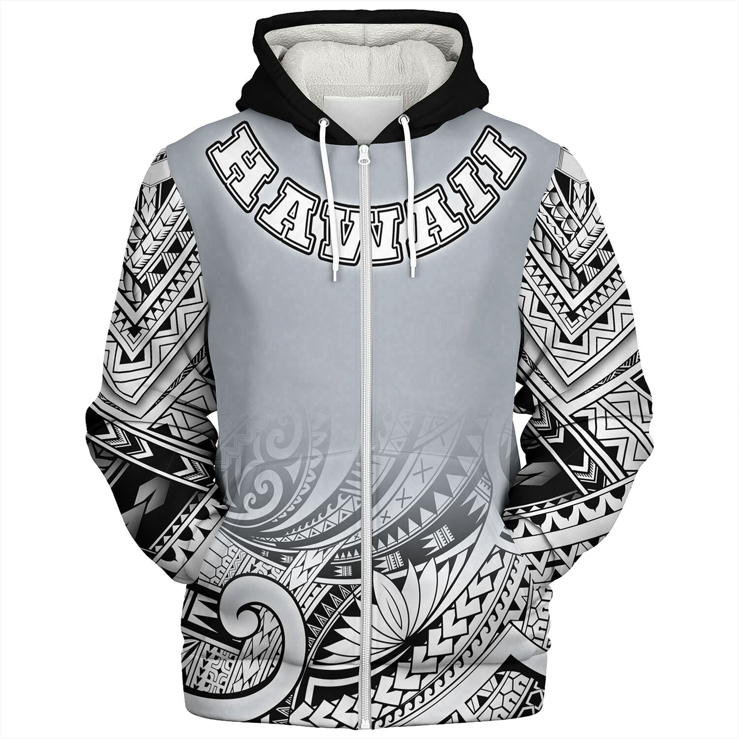 Hawaii Custom Personalised Sherpa Hoodie Polynesian Style Tattoo Design