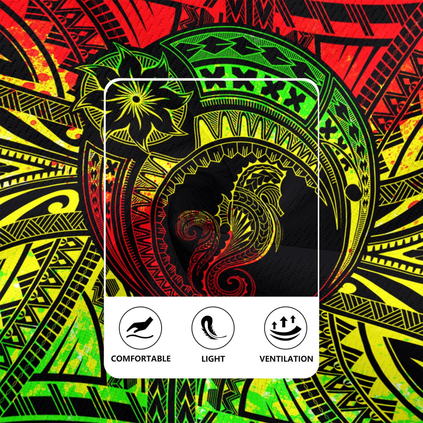 Hawaii Rugby Jersey Custom Seahorse Polynesian Tattoo Reggae