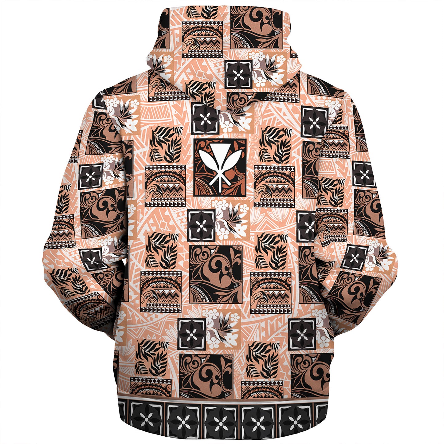 Hawaii Sherpa Hoodie Traditional Hawaiian Floral Designs