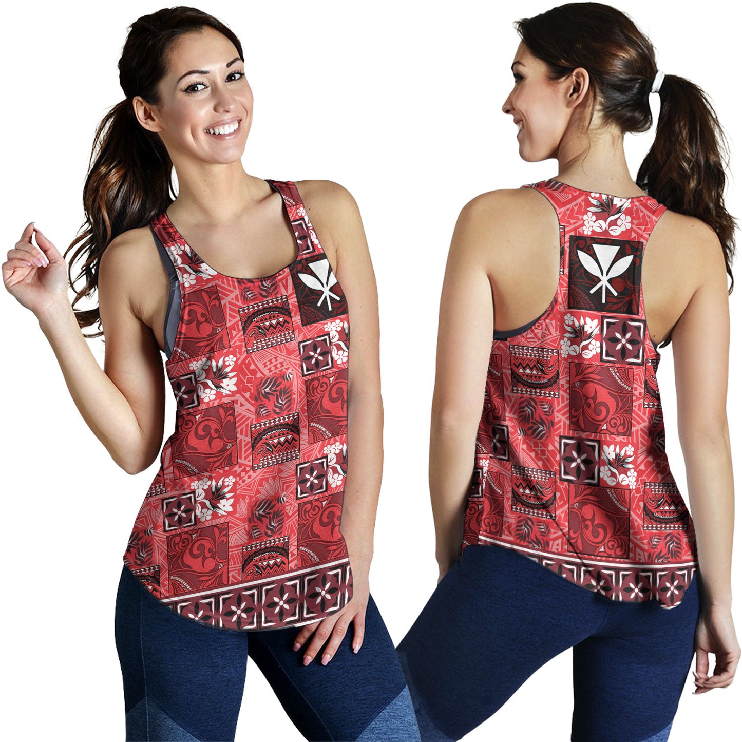 Hawaii Women Tank Traditional Hawaiian Floral Designs