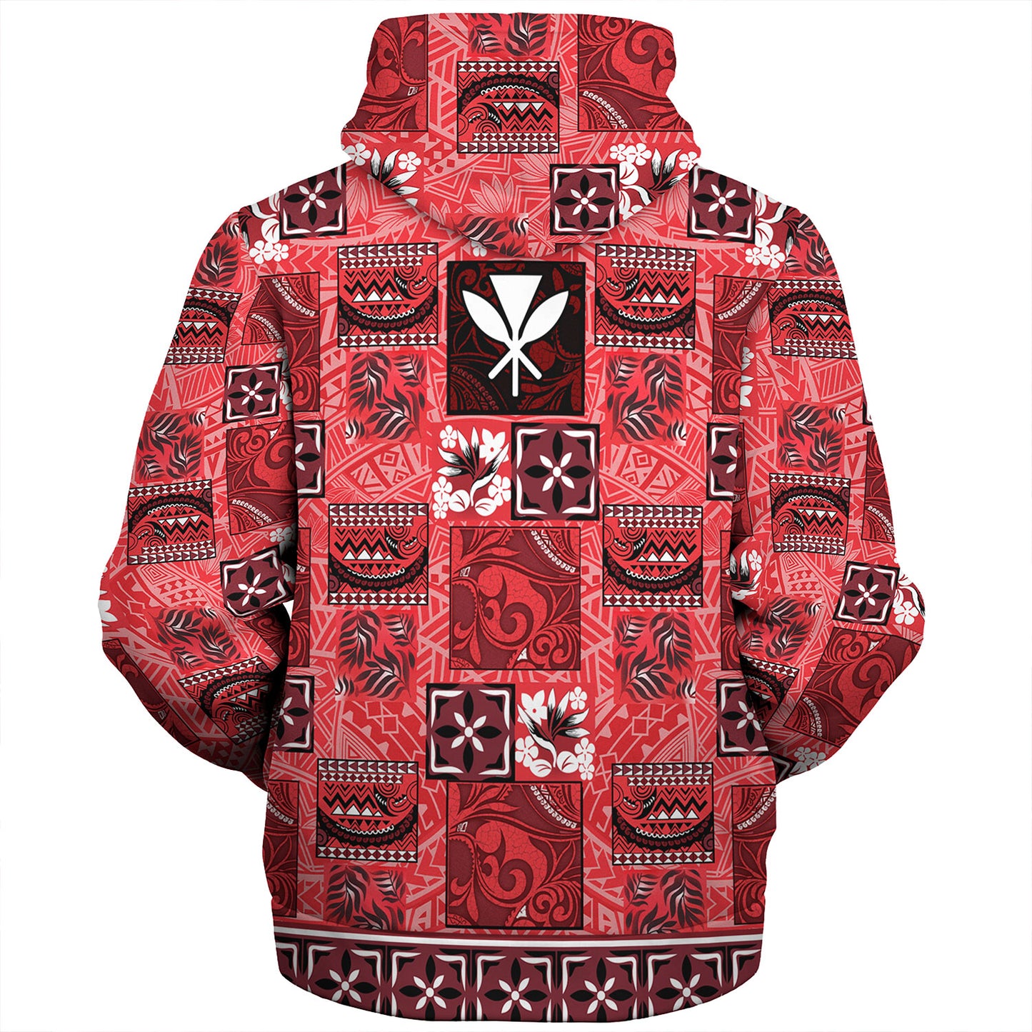 Hawaii Sherpa Hoodie Traditional Hawaiian Floral Designs