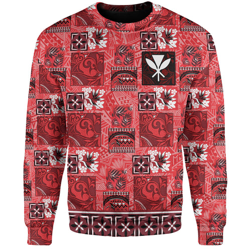 Hawaii Sweatshirt Traditional Hawaiian Floral Designs