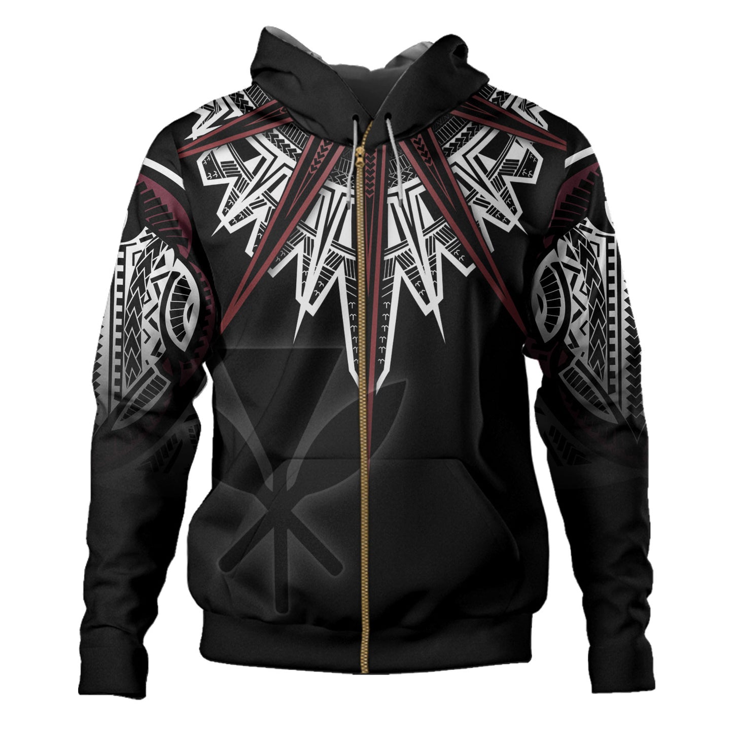 Hawaii Custom Personalised Hoodie Tribal Patterns Manta Ray Tatau Style