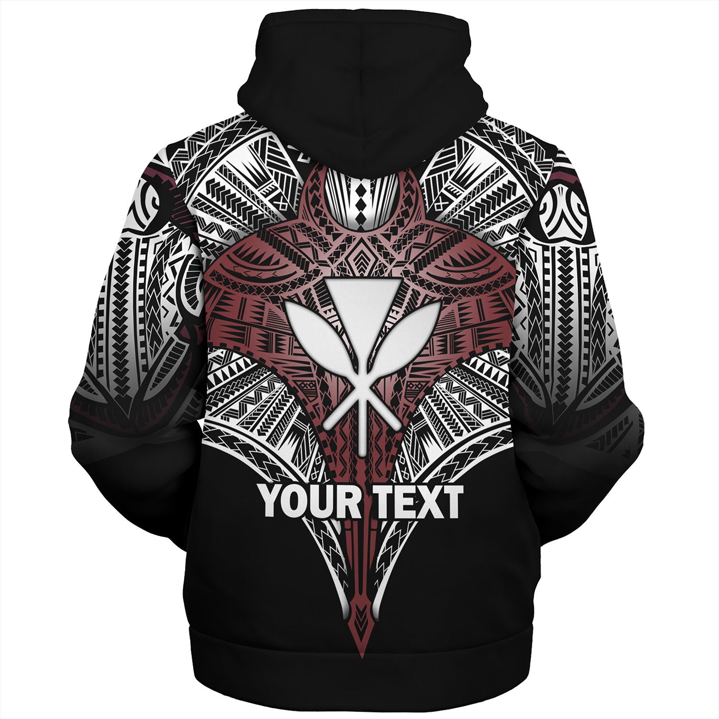 Hawaii Custom Personalised Sherpa Hoodie Tribal Patterns Manta Ray Tatau Style