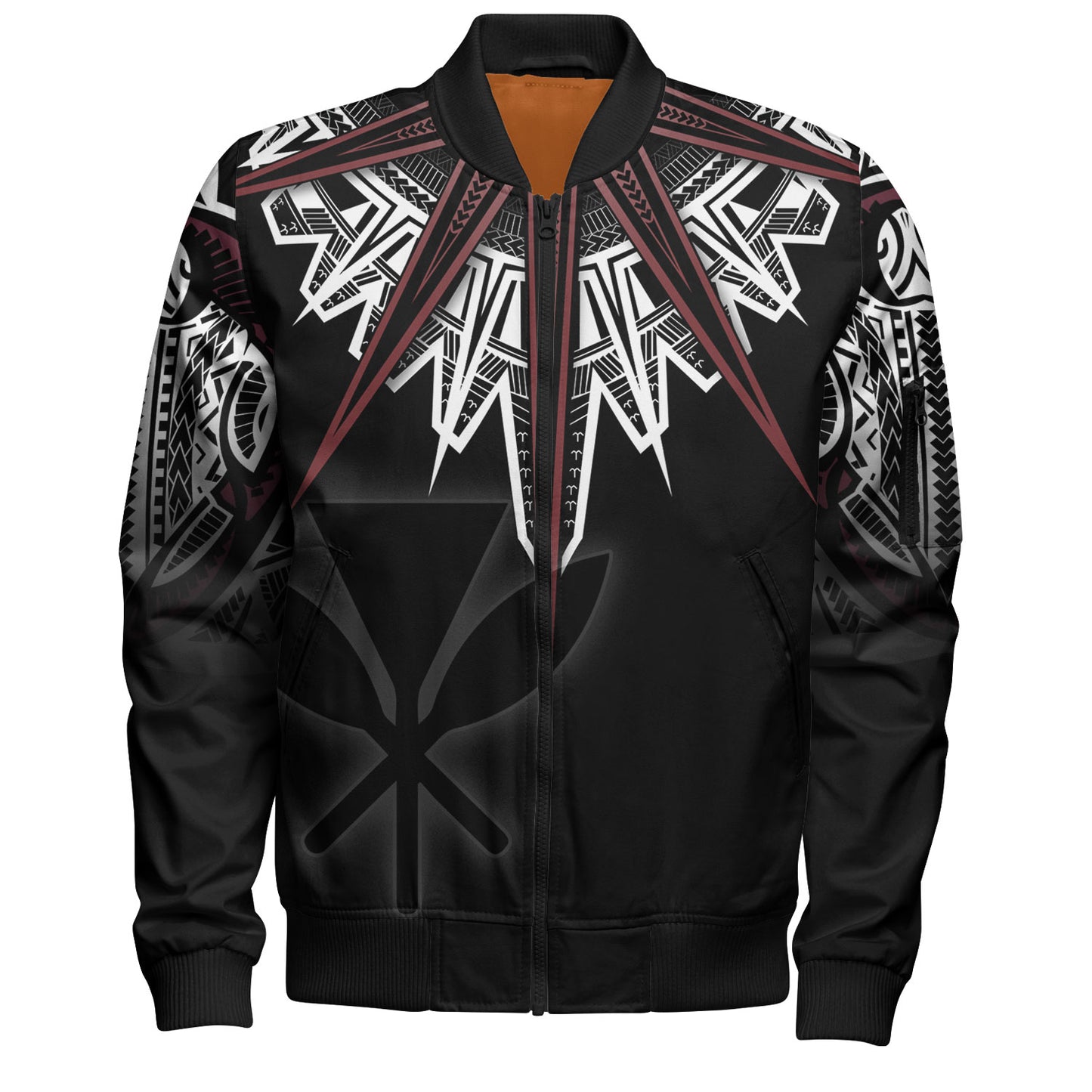 Hawaii Custom Personalised Bomber Jacket Tribal Patterns Manta Ray Tatau Style