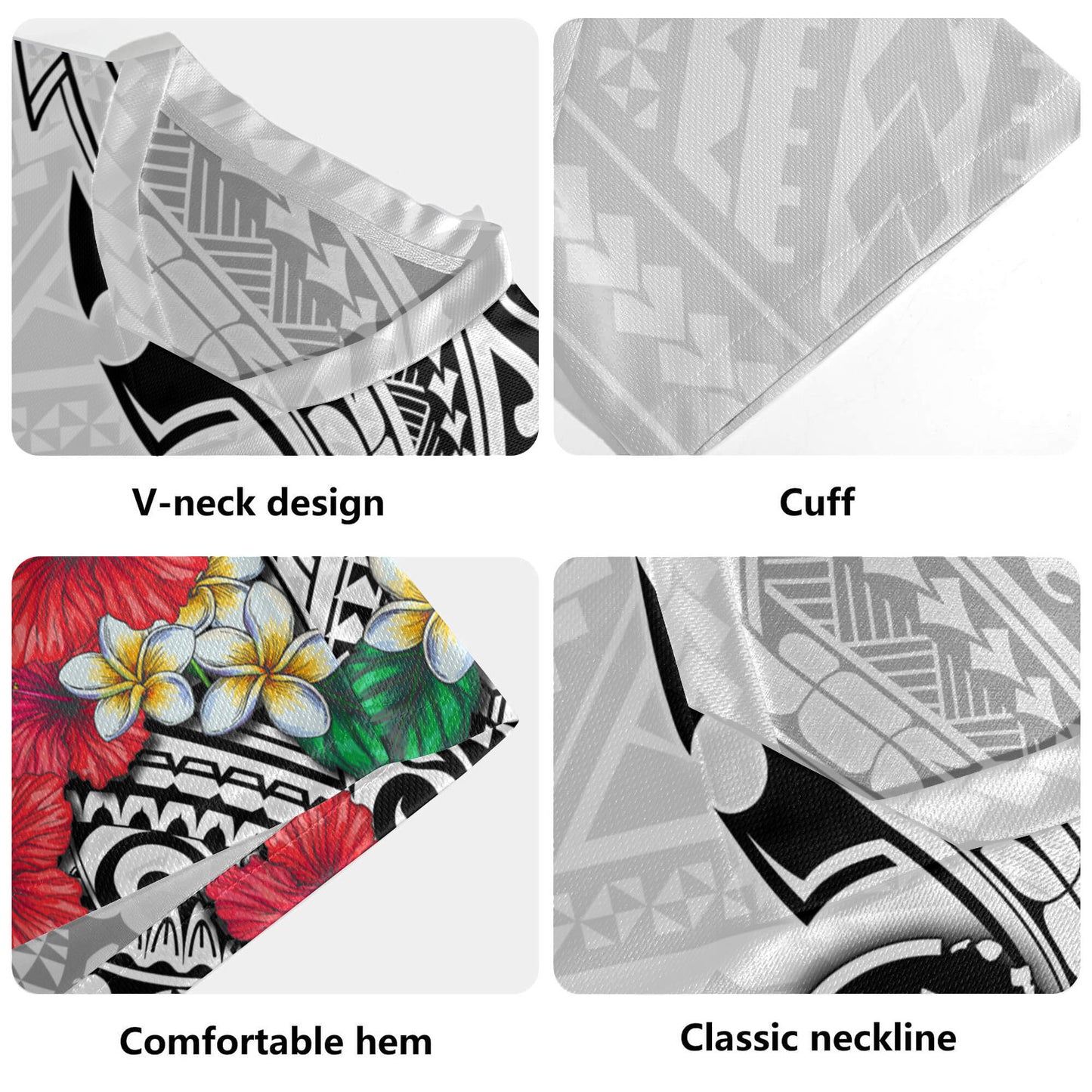 Hawaii Rugby Jersey Turtle Polynesian Tribal Tropical Flowers