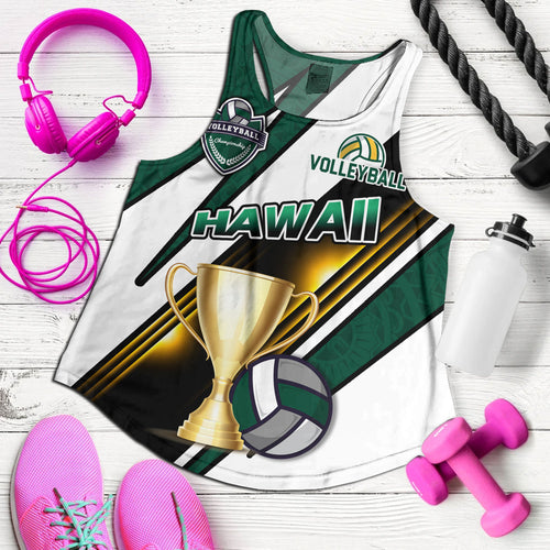 Hawaii Women Tank Custom Volleyball Cup Championship Hawaii Polynesian Patterns