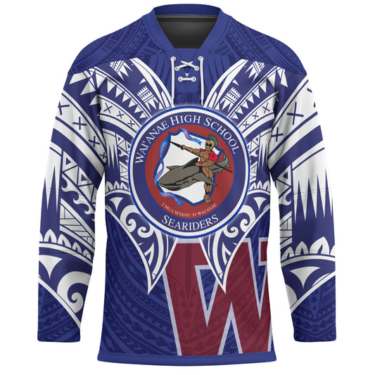 Hawaii Custom Personalised Hockey Jersey - Waianae High School Hawaiian Patterns