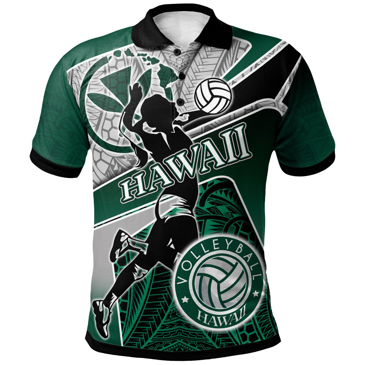 Hawaii Custom Personalised Polo Shirt - Hawaii Volleyball Sports Polynesian Patterns