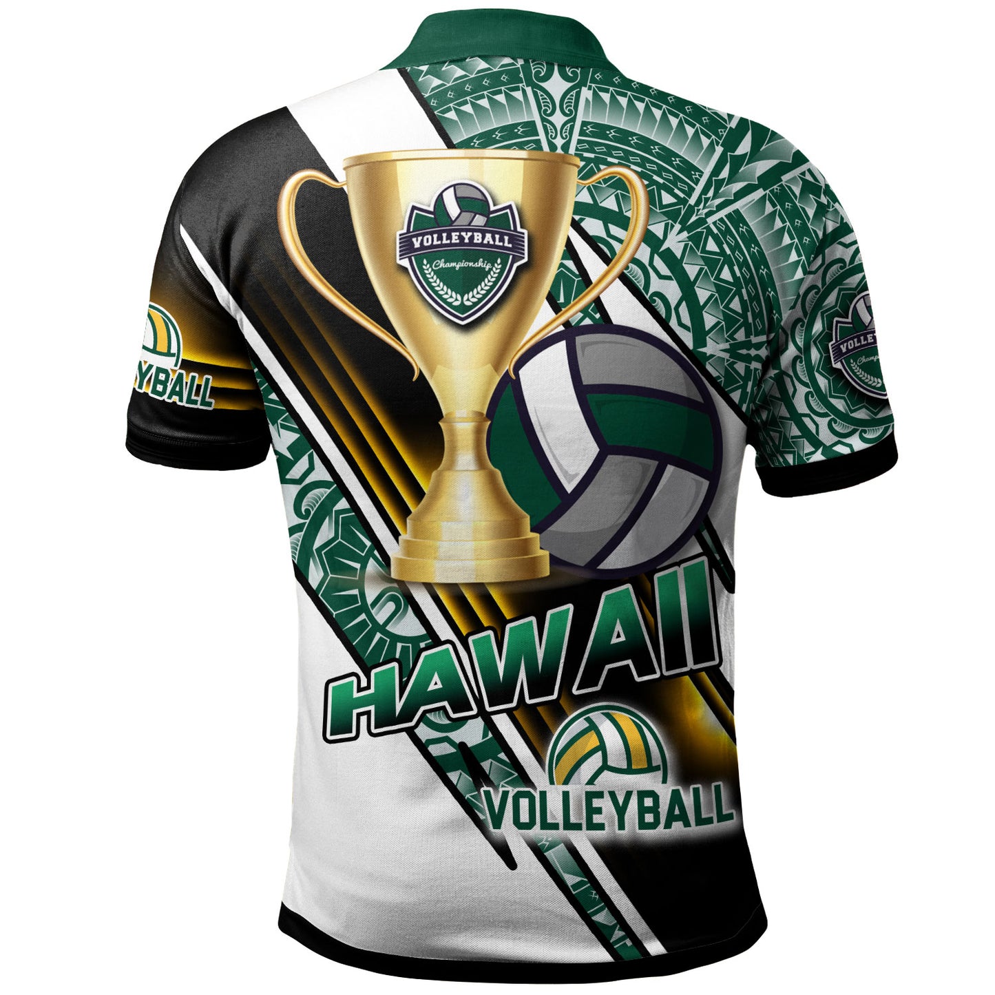 Hawaii Custom Personalised Polo Shirt - Volleyball Cup Championship Hawaii Polynesian Patterns