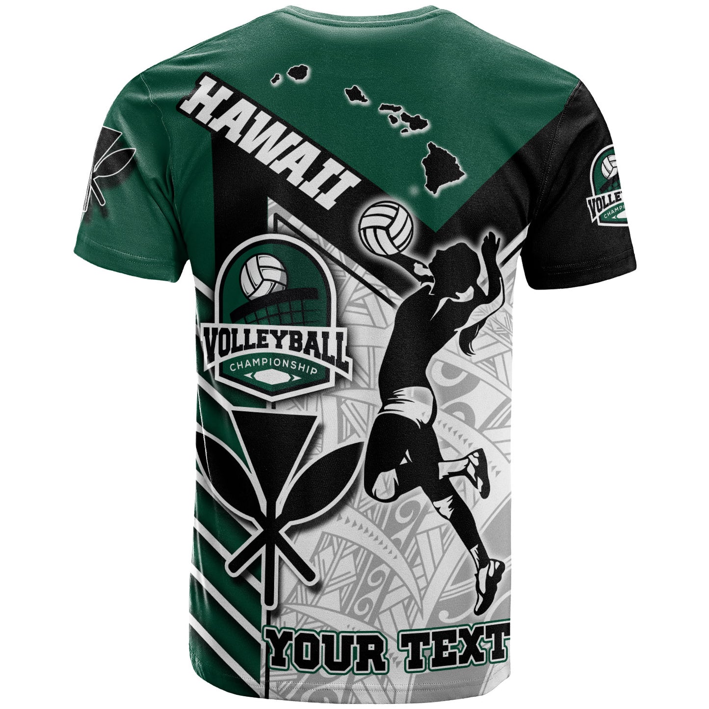 Hawaii Custom Personalised T-Shirt - Hawaii Map Volleyball Championship Polynesian Culture