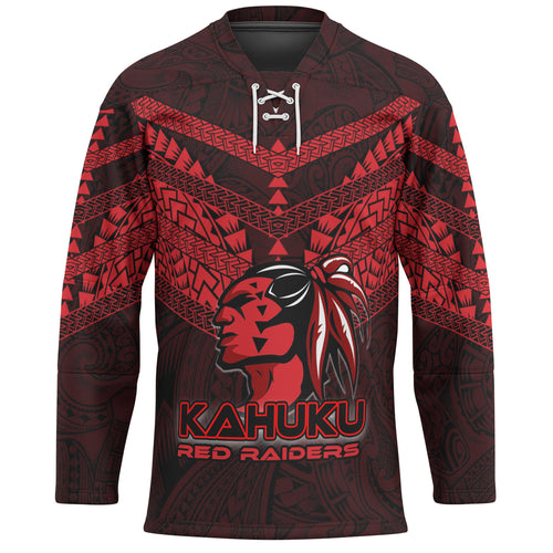 Hawaii Hockey Jersey - Kahuku High And Intermediate School Logo