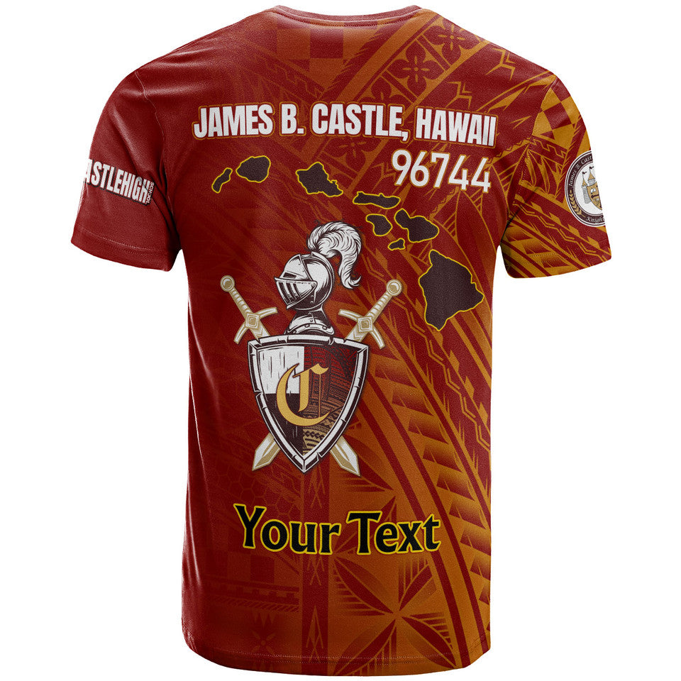 Hawaii James B. Castle High School T-Shirt - Custom Knights With Shield Hawaii Patterns