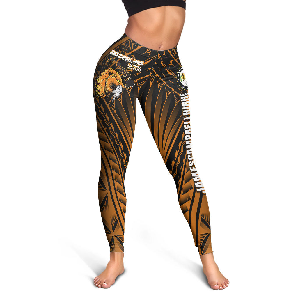 Hawaii James Campbell High School Legging - Head Saber Tooth Mascot Hawaii Patterns