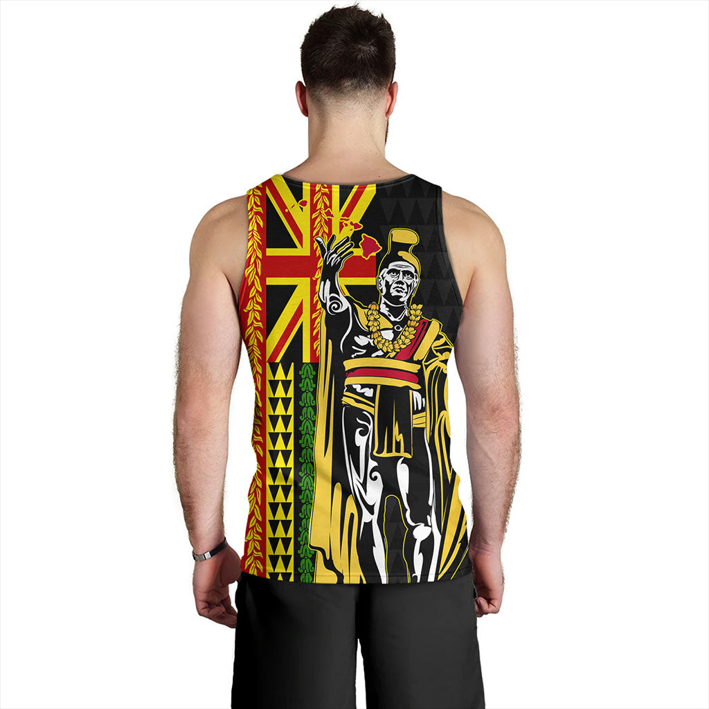 Hawaii Tank Top Kanaka King Aloha Flag With Flower Lie Beautiful