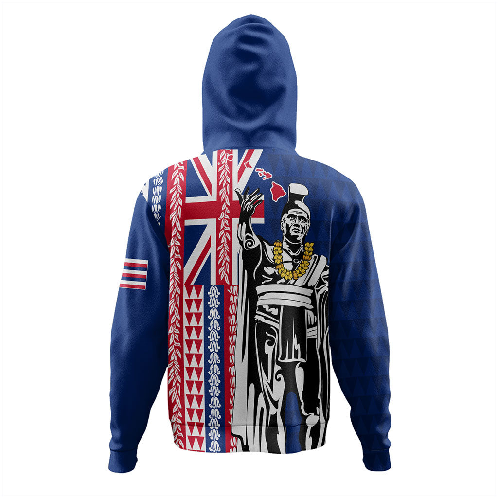 Hawaii Hoodie King Aloha Flag With Flower Lie Beautiful