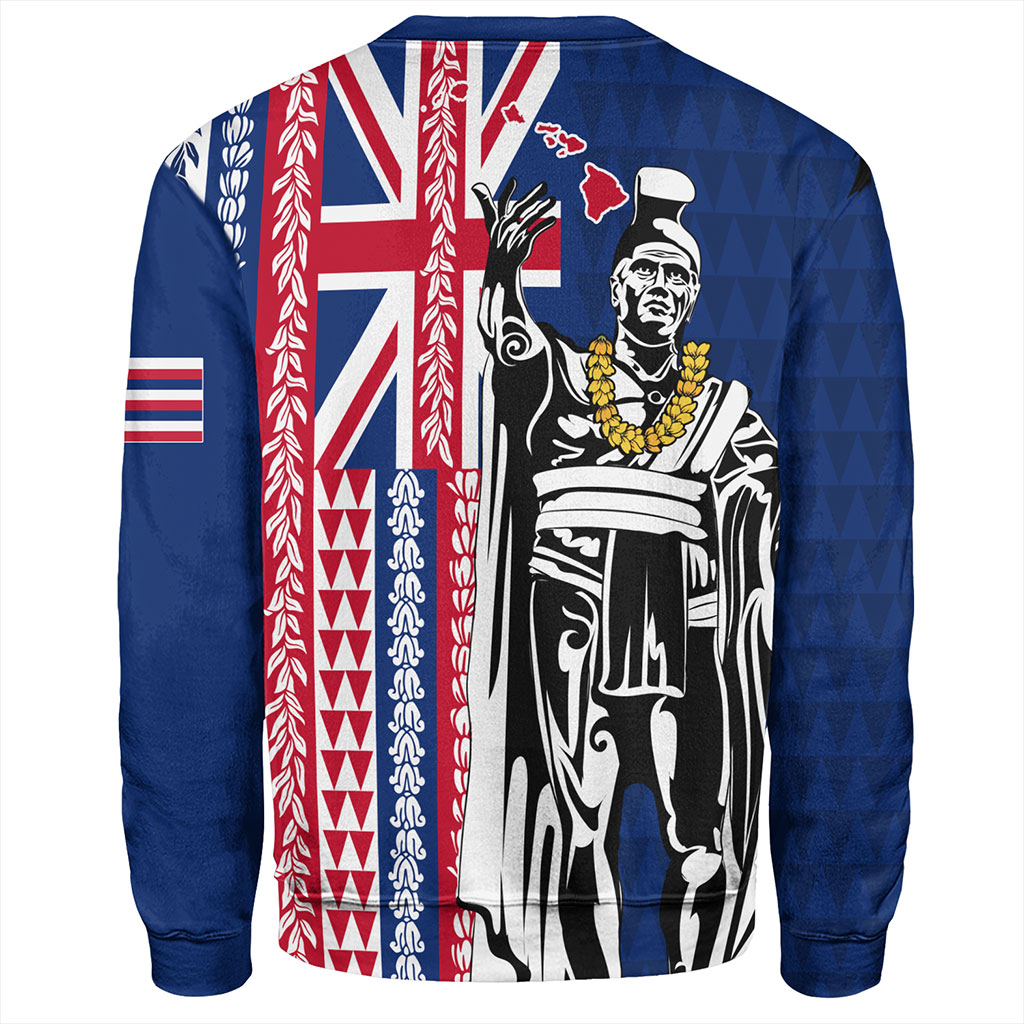 Hawaii Sweatshirt King Aloha Flag With Flower Lie Beautiful