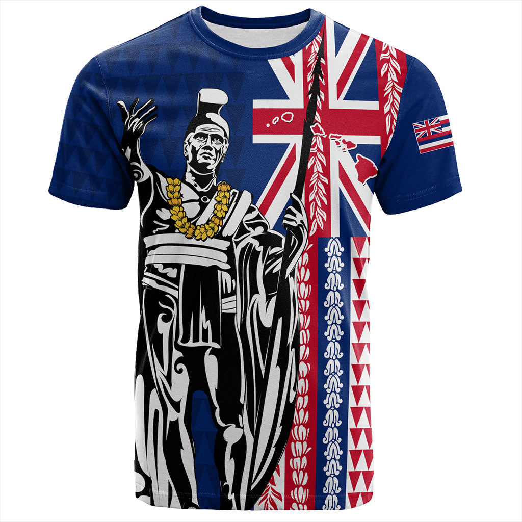 Hawaii T-Shirt King Aloha Flag With Flower Lie Beautiful
