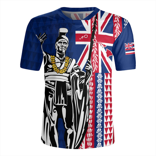 Hawaii Rugby Jersey King Aloha Flag With Flower Lie Beautiful
