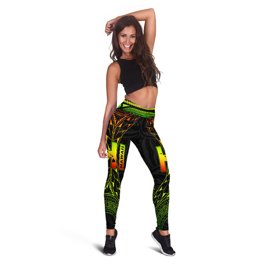 Hawaii Legging - Hi Hawaii Polynesian Pattern Reggae