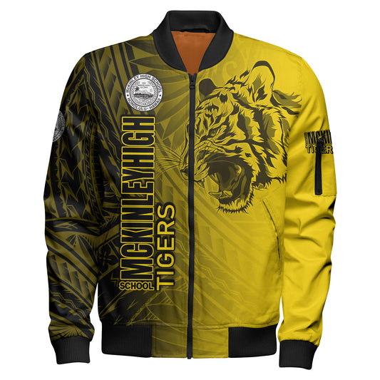Hawaii McKinley High School Bomber Jacket - Tigers Mascot Hawaii Patterns
