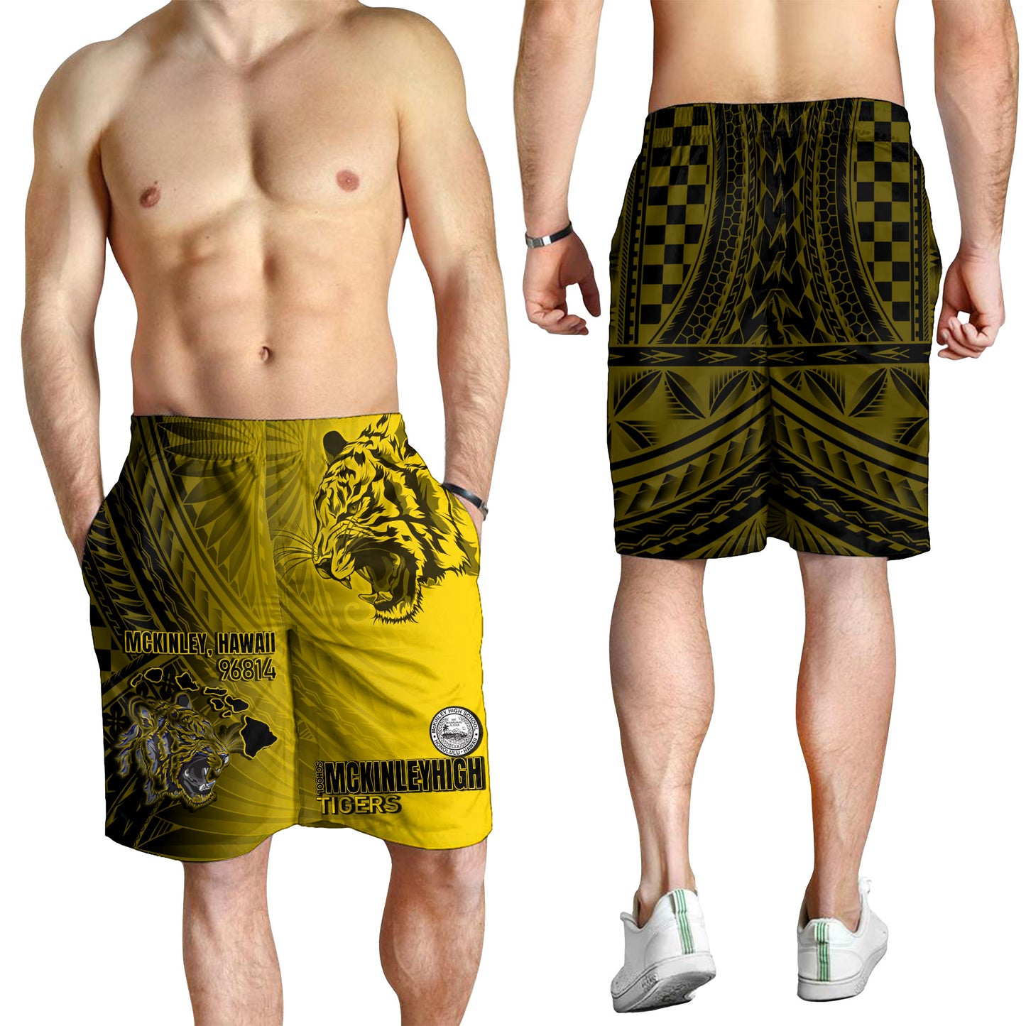 Hawaii McKinley High School Men Short - Tigers Mascot Hawaii Patterns