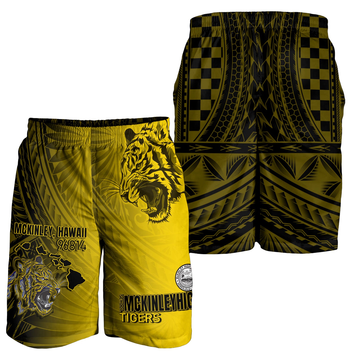 Hawaii McKinley High School Men Short - Tigers Mascot Hawaii Patterns