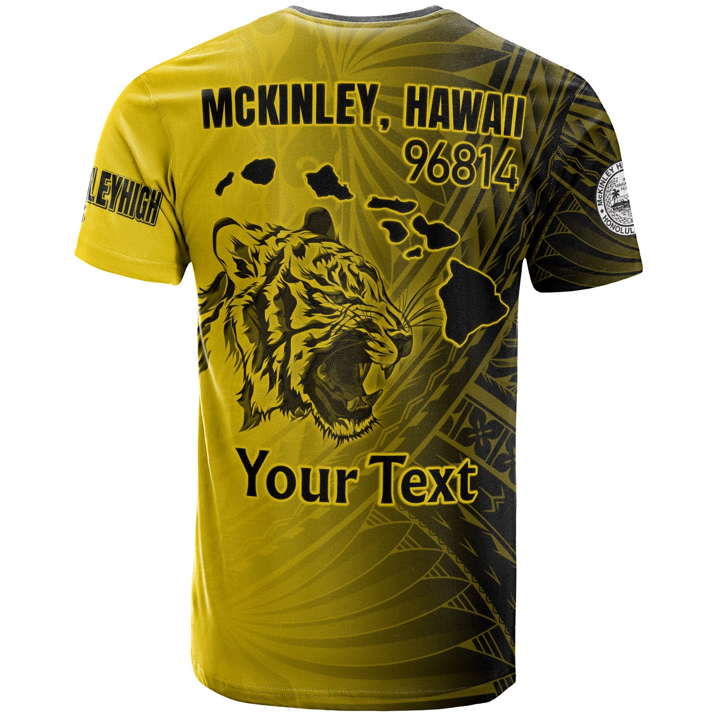 Hawaii McKinley High School T-Shirt - Custom Tigers Mascot Hawaii Patterns