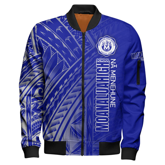 Hawaii Moanalua High School Bomber Jacket - Moanalua NÄ Menehune Hawaii Patterns