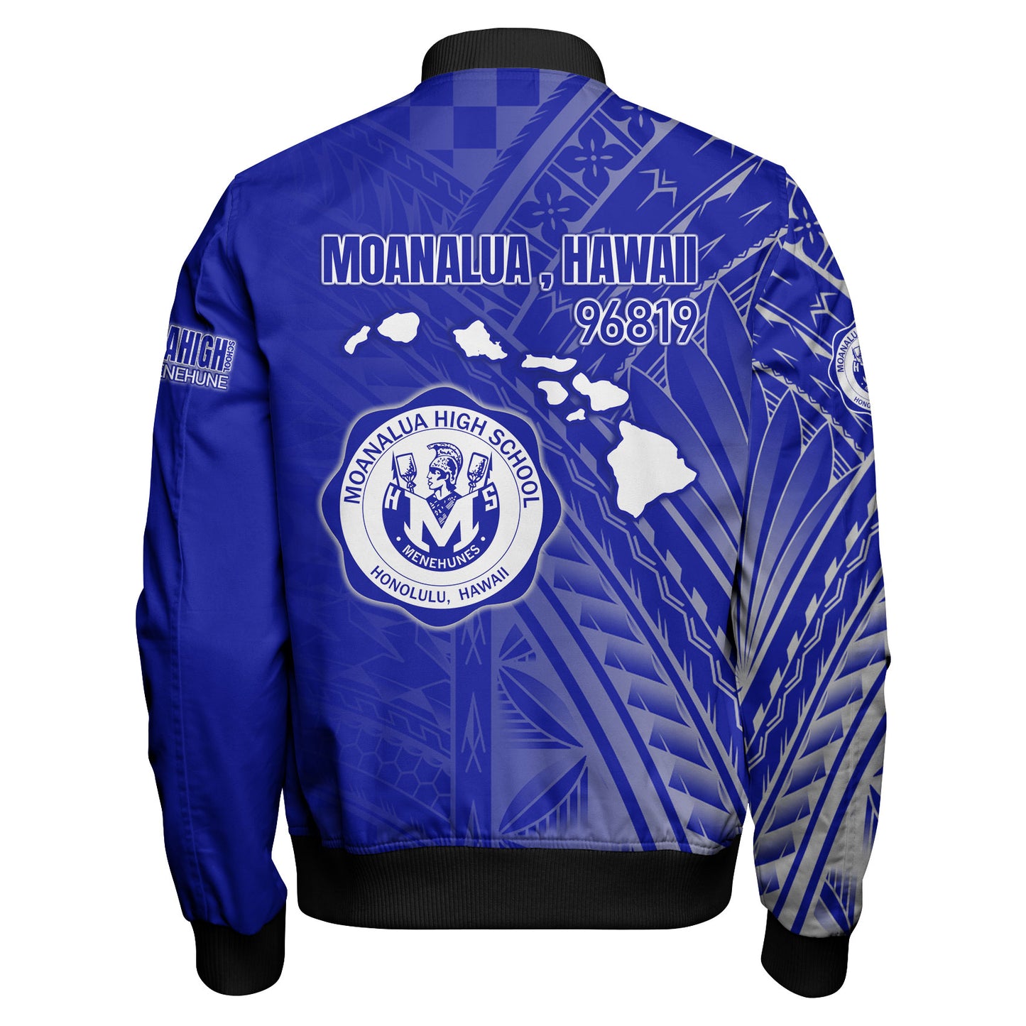 Hawaii Moanalua High School Bomber Jacket - Moanalua NÄ Menehune Hawaii Patterns