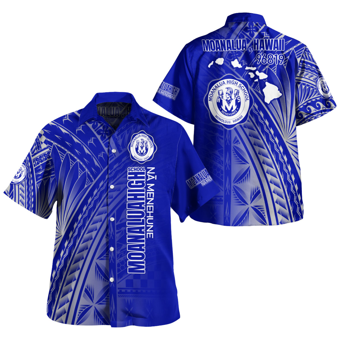 Hawaii Moanalua High School Hawaiian Shirt - Moanalua Na Menehune Hawaii Patterns
