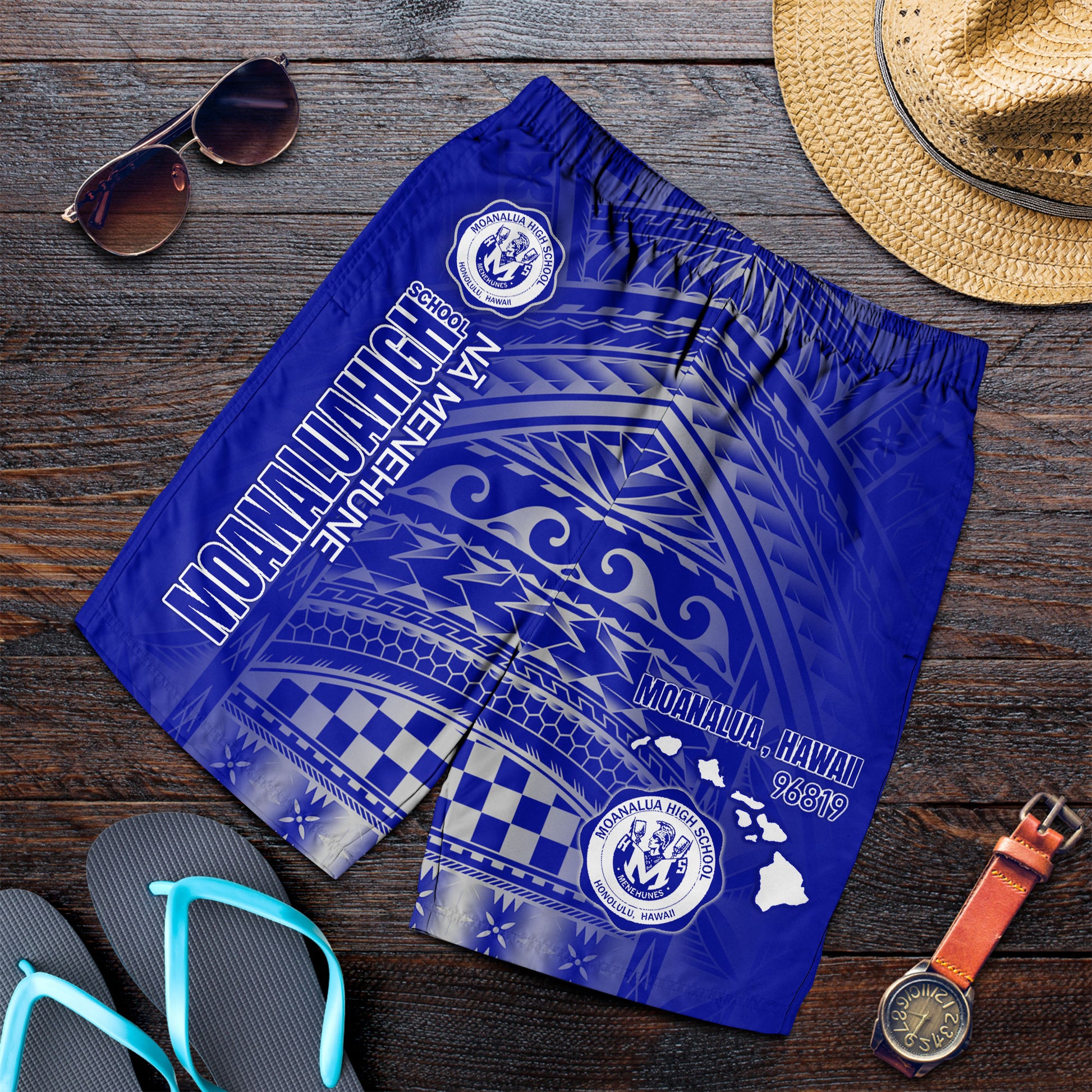 Hawaii Moanalua High School Men Short - Moanalua NÄ Menehune Hawaii Patterns