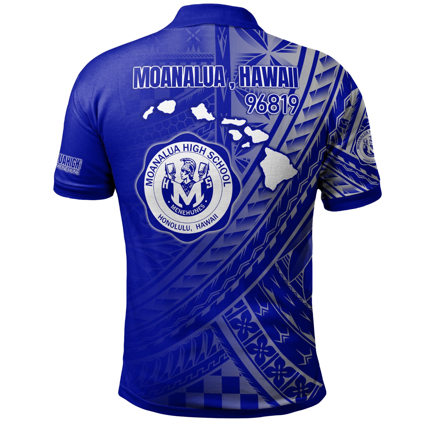 Hawaii Moanalua High School Polo Shirt - Custom Moanalua NÄ Menehune Hawaii Patterns