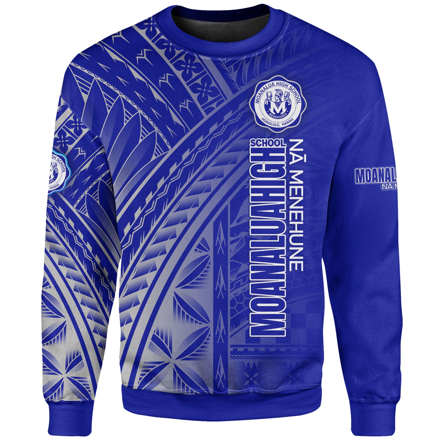 Hawaii Moanalua High School Sweatshirt - Moanalua NÄ Menehune Hawaii Patterns