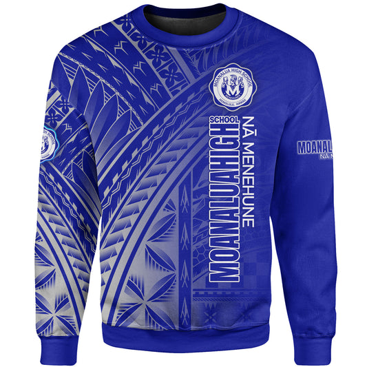 Hawaii Moanalua High School Sweatshirt - Moanalua NÄ Menehune Hawaii Patterns