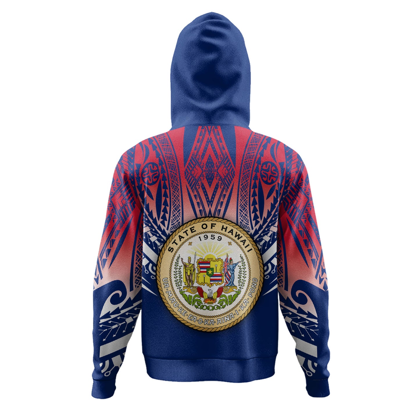 Hawaii Custom Personalised Hoodie Polynesian Tattoo Style Flag Color