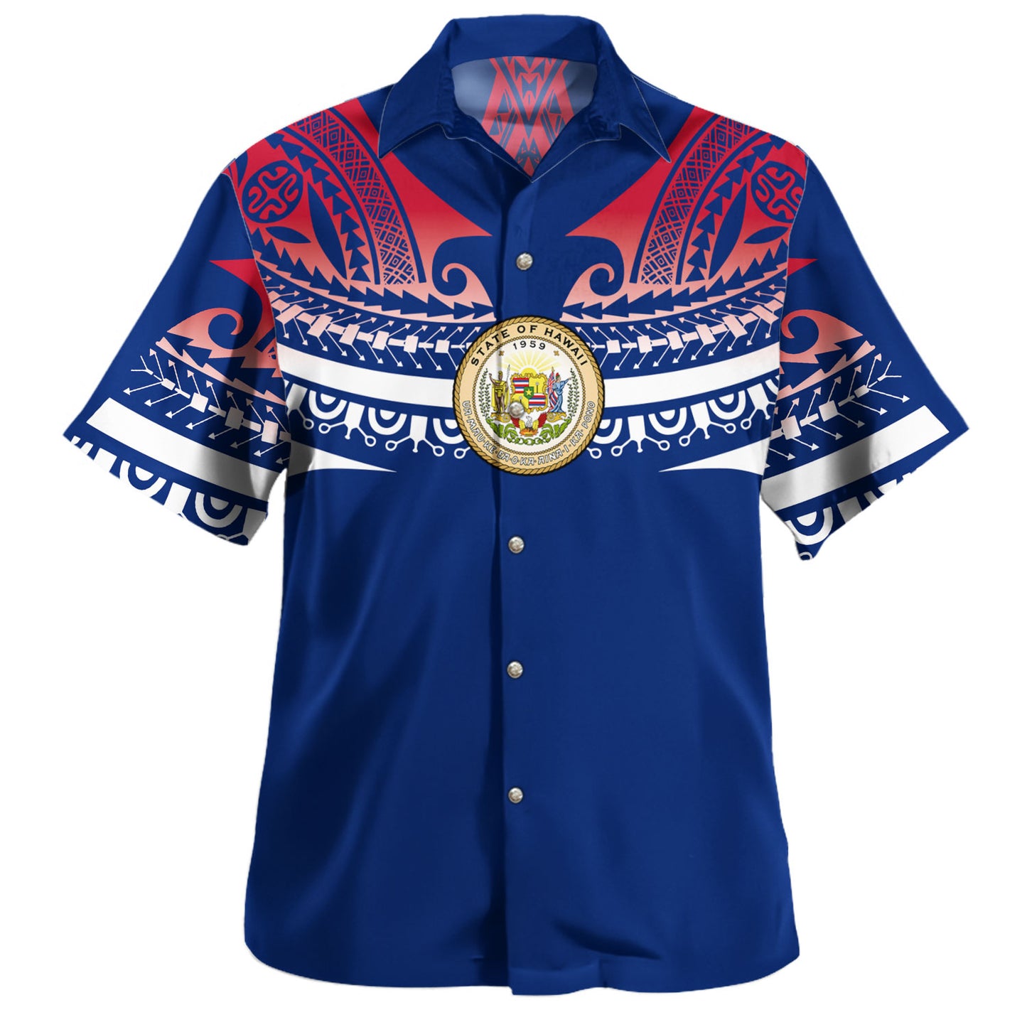 Hawaii Custom Personalised Hawaiian Shirt Polynesian Tattoo Style Flag Color