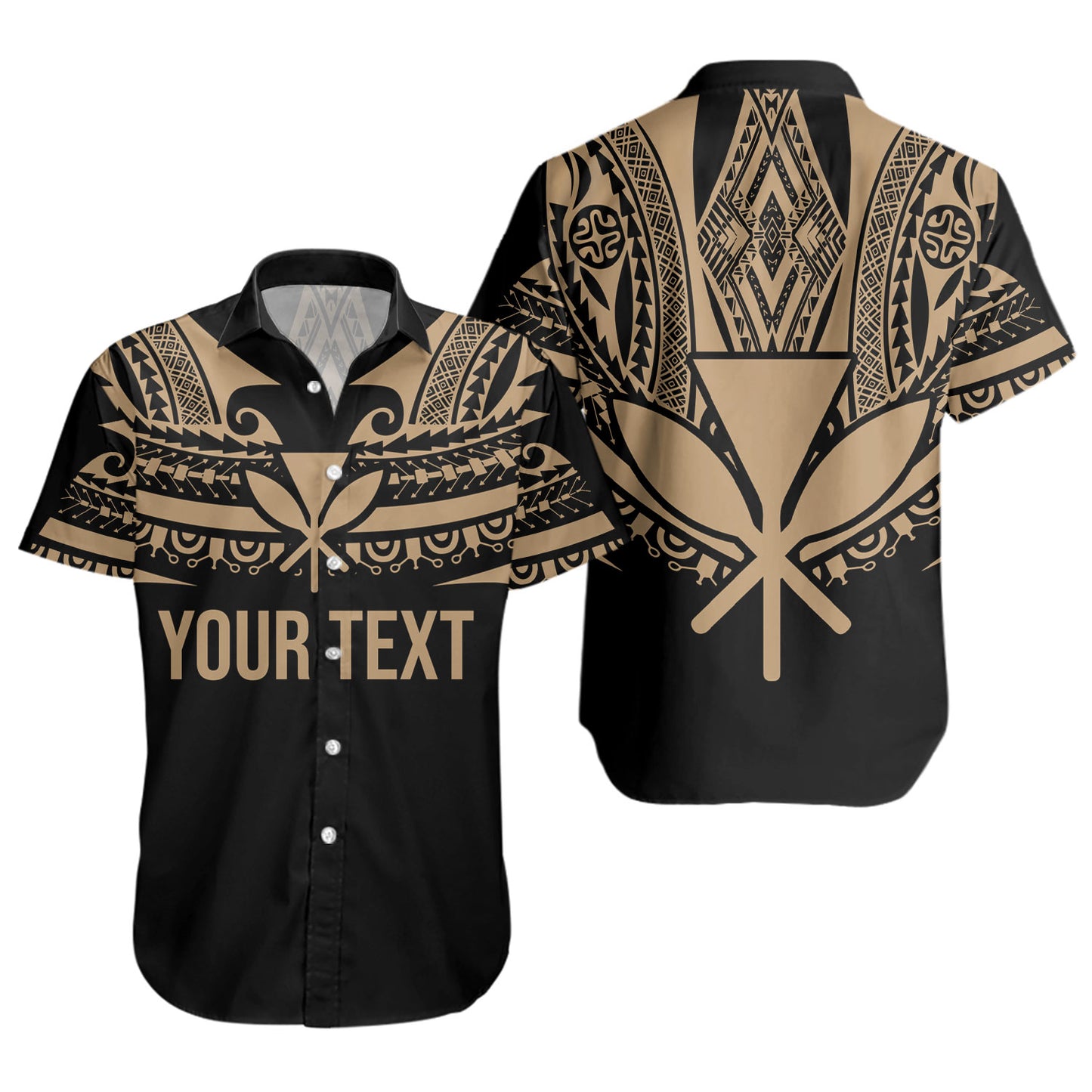 Hawaii Custom Personalised Short Sleeve Shirt Polynesian Tattoo Style