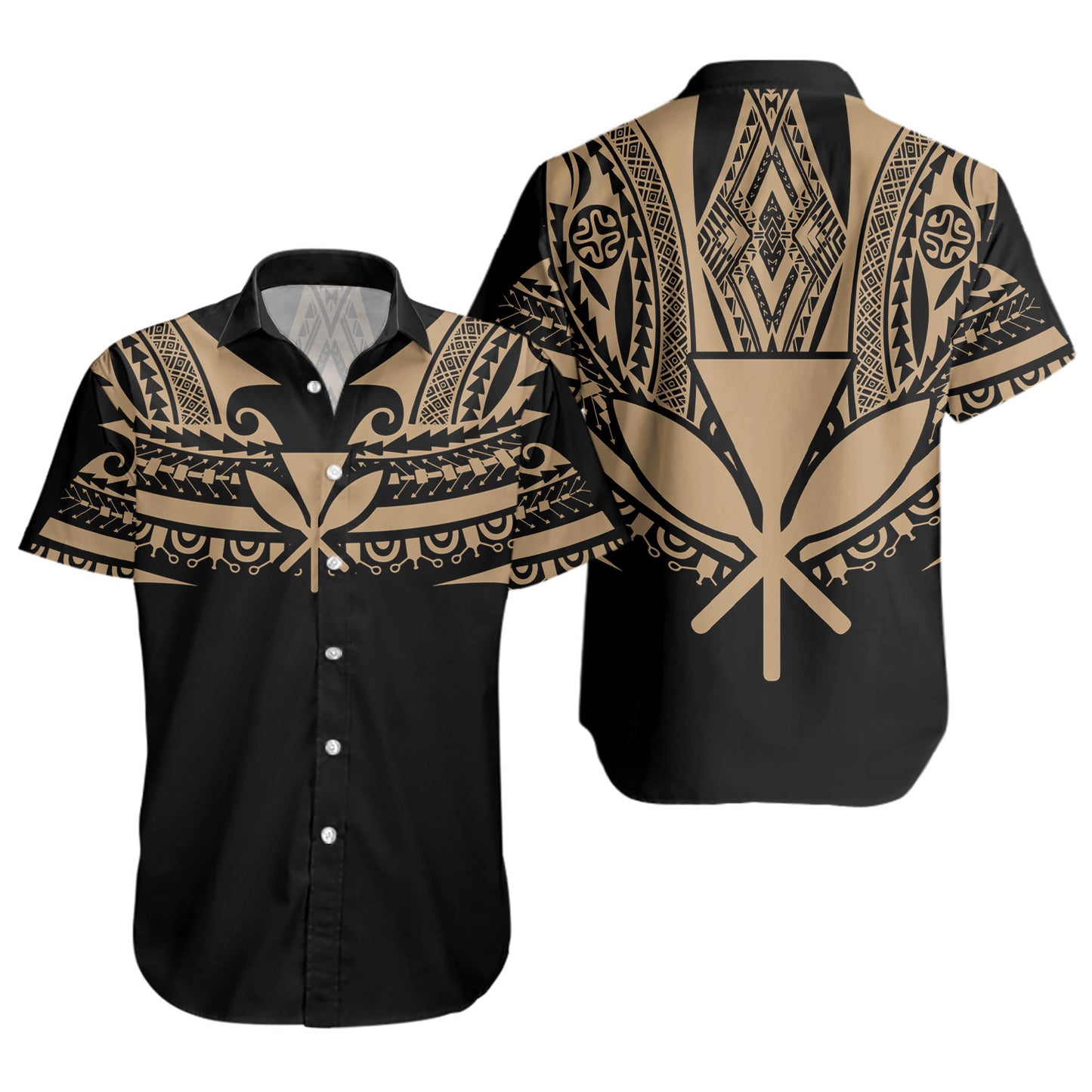 Hawaii Custom Personalised Short Sleeve Shirt Polynesian Tattoo Style