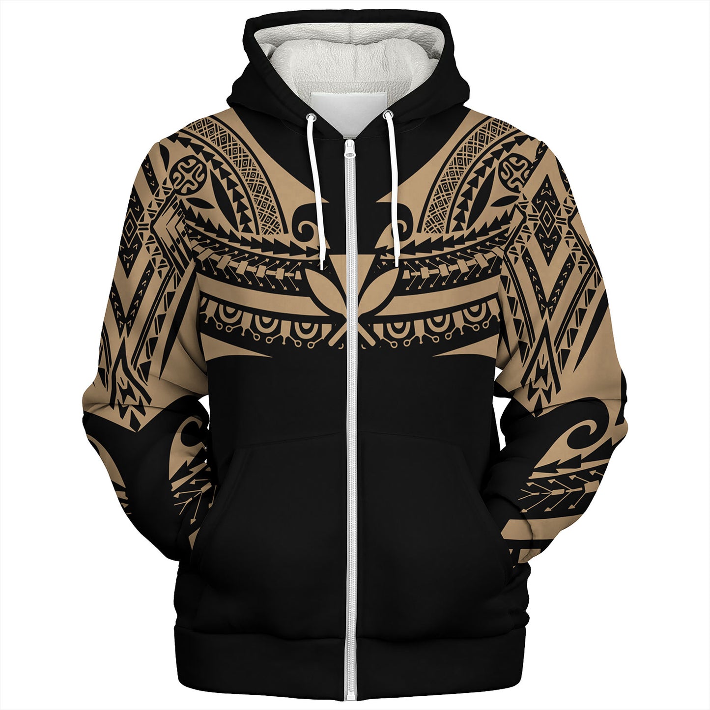 Hawaii Custom Personalised Sherpa Hoodie Polynesian Tattoo Style